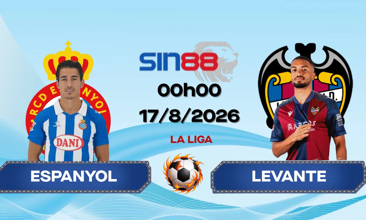 Soi kèo bóng đá Espanyol - Levante 00h00 ngày 17/08/2026 - La Liga