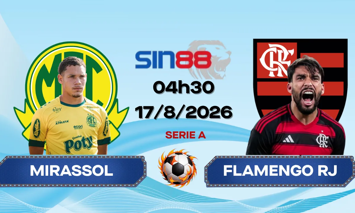 Soi kèo bóng đá Mirassol - Flamengo RJ 04h30 ngày 17/08/2026 - Serie A