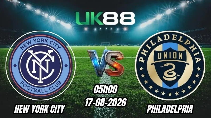 Soi kèo New York City vs Philadelphia | 05h00 - 17/08/2026 - MLS